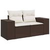 vidaXL Canap&eacute; de jardin avec coussins 2 places marron r&eacute;sine tress&eacute;e