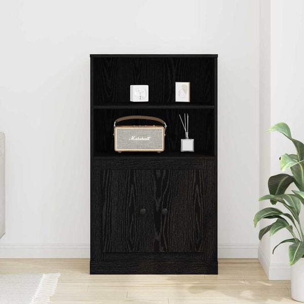 vidaXL Highboard Ch&ecirc;ne noir 60 x 35.5 x 103.5 cm Bois d'ing&eacute;nierie