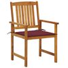 vidaXL Chaises de jardin avec coussins lot de 4 Bois d'acacia massif