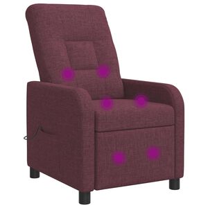 vidaXL Fauteuil de massage inclinable Pourpre Tissu