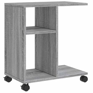 vidaXL Table d'appoint avec roues sonoma gris bois d'ing&eacute;nierie