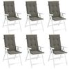 vidaXL Coussins de chaise &agrave; dossier haut lot de 6 gris fonc&eacute; m&eacute;lang&eacute;