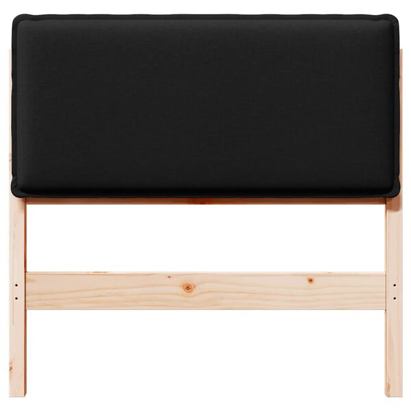 vidaXL T&ecirc;te de lit capitonn&eacute;e Naturel et Noir 80 cm Pin massif