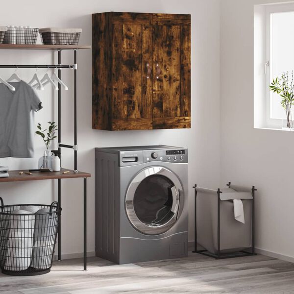 vidaXL Armoire murale ch&ecirc;ne fum&eacute; 69,5x34x90 cm bois d'ing&eacute;nierie