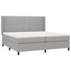 vidaXL Sommier &agrave; lattes de lit avec matelas Gris clair 200x200cm Tissu