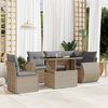 vidaXL Salon de jardin avec coussins 6 pcs beige r&eacute;sine tress&eacute;e