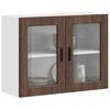 vidaXL Armoire murale de cuisine et porte en verre Porto ch&ecirc;ne marron