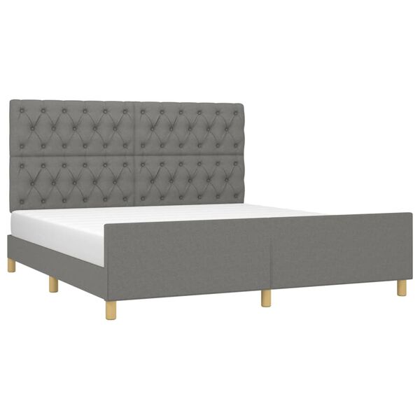 vidaXL Cadre de lit sans matelas gris fonc&eacute; 160x200 cm tissu