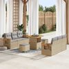 vidaXL Ensemble de canap&eacute; de jardin 9 pcs beige et gris clair