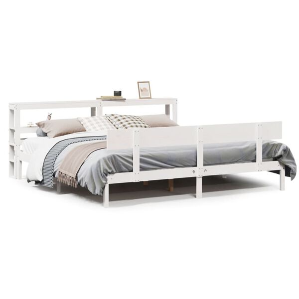 vidaXL Cadre de lit sans matelas blanc 180x200 cm bois massif de pin