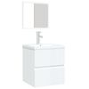vidaXL Armoire lavabo de salle de bain bassin et miroir Blanc brillant