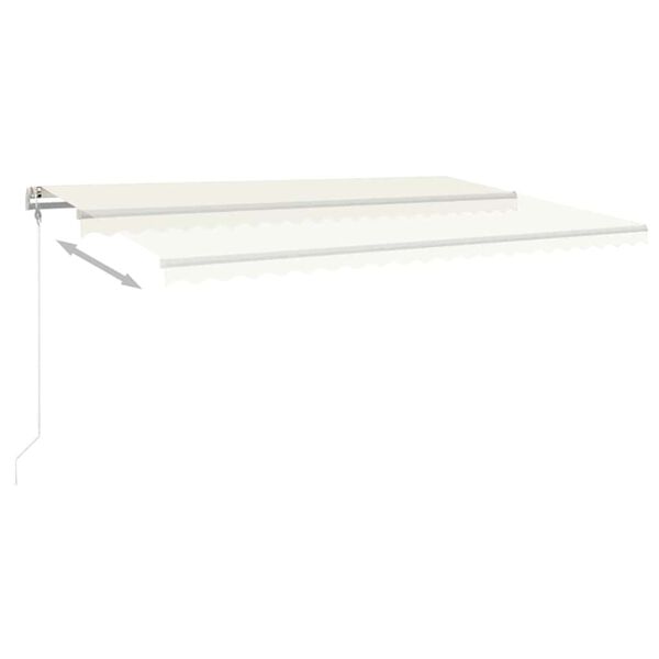 vidaXL Auvent automatique avec capteur de vent et LED 500x300 cm Cr&egrave;me