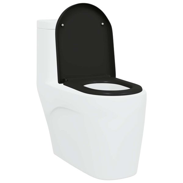 vidaXL Si&egrave;ge de toilette Noir 49 x 36 x 4 cm Duroplast