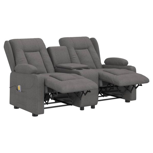 vidaXL Fauteuil de massage inclinable avec porte-gobelets 2 places