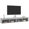 vidaXL Meubles TV avec lumi&egrave;res LED 2 pcs gris b&eacute;ton 100x30x30 cm