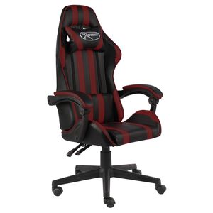vidaXL Fauteuil de jeux vid&eacute;o Noir et rouge bordeaux Similicuir