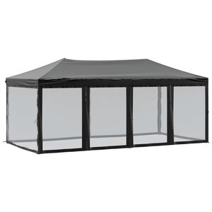 vidaXL Tente de r&eacute;ception pliable avec parois Noir 3x6 m