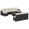vidaXL Salon de jardin 11 pcs avec coussins noir r&eacute;sine tress&eacute;e