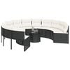 vidaXL Canap&eacute; de jardin avec table coussins rond noir r&eacute;sine tress&eacute;e