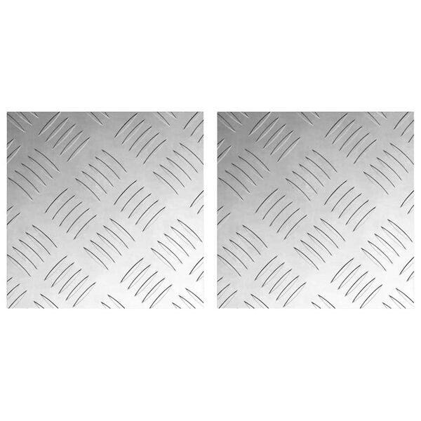 vidaXL Plaques à damier 2 pcs Argent 20 x 20 cm Aluminium