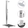 vidaXL Douche d'ext&eacute;rieur avec receveur de douche WPC Acier inoxydable