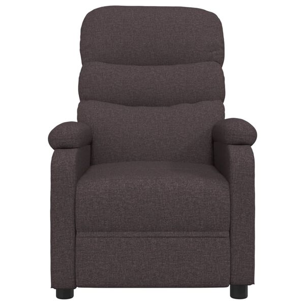 vidaXL Fauteuil inclinable Marron fonc&eacute; Tissu