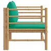 vidaXL Canapé de jardin avec coussins vert bambou