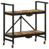 vidaXL Chariot de cuisine 87x36x81 cm Bois massif de r&eacute;cup&eacute;ration