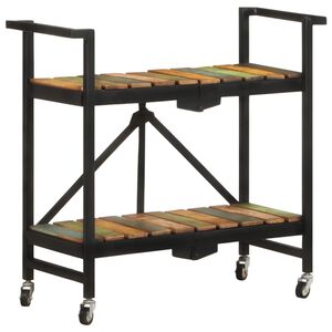 vidaXL Chariot de cuisine 87x36x81 cm Bois massif de r&eacute;cup&eacute;ration