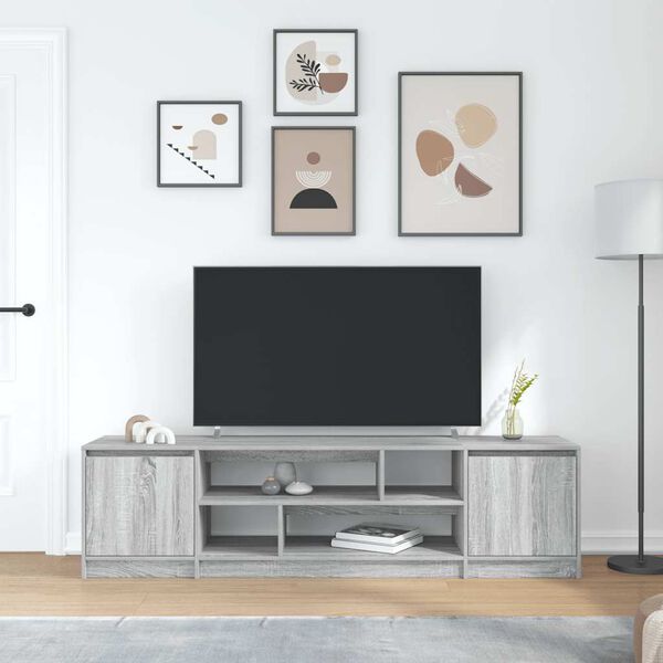 vidaXL Meuble TV sonoma gris 188,5x41x50 cm bois d'ingénierie