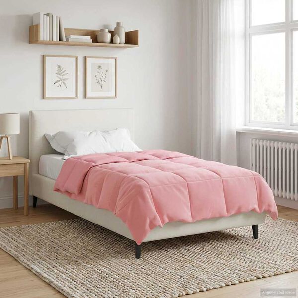 vidaXL Duvet d'&eacute;t&eacute; simple Matelass&eacute; Rose 140 x 200 cm Microfibre