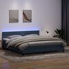 vidaXL Sommier &agrave; lattes de lit et matelas et LED gris fonc&eacute; 180x210cm velours