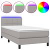 vidaXL Sommier &agrave; lattes de lit matelas LED Gris clair 100x200 cm Tissu