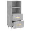 vidaXL Buffet Gris b&eacute;ton 34,5x34x90 cm Bois d'ing&eacute;nierie