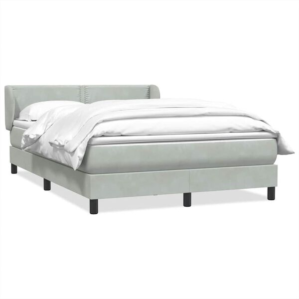 vidaXL Sommier &agrave; lattes de lit et matelas gris clair 140x220cm velours