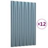 vidaXL Panneaux de toit 12 pcs Acier galvanis&eacute; Gris 60x36 cm