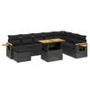vidaXL Salon de jardin 9 pcs avec coussins noir r&eacute;sine tress&eacute;e