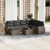 vidaXL Salon de jardin 8 pcs avec coussins gris r&eacute;sine tress&eacute;e
