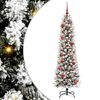 vidaXL Sapin de Noël artificiel Blanc 150 cm PVC, métal et plastique