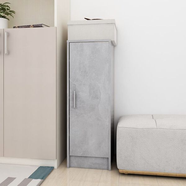 vidaXL Armoire à chaussures Gris béton 32x35x92 cm Bois d’ingénierie