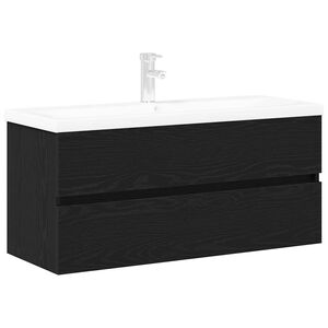 vidaXL Meuble de Lavabo de Salle de Bain Ch&ecirc;ne noir 100 x 39 x 62 cm