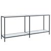 vidaXL Table console Blanc 180x35x75,5 cm Verre tremp&eacute;