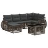 vidaXL Ensemble de canap&eacute; de jardin 7 pc Gris et Gris fonc&eacute; polyrotin