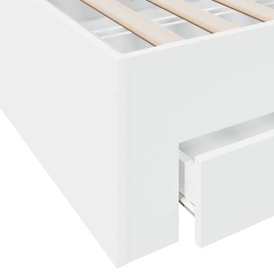 vidaXL Cadre de lit avec tiroirs blanc 180x200 cm bois d'ingénierie