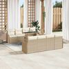 vidaXL Ensemble de canap&eacute; de jardin 9 pcs Beige Poly rotin