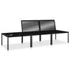 vidaXL Salon de jardin 3 pcs avec coussins Noir PVC
