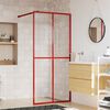 vidaXL Paroi de douche avec verre ESG transparent rouge 90x195 cm