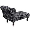 vidaXL Chaise longue Noir et blanc Tissu