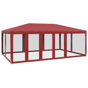 vidaXL Tente de f&ecirc;te avec 10 parois lat&eacute;rales maille rouge 6x4 m PEHD