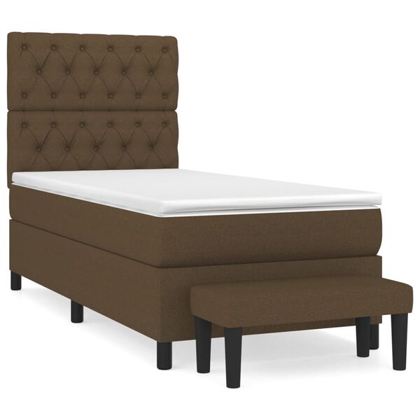 vidaXL Sommier &agrave; lattes de lit avec matelas Marron fonc&eacute; 80x200 cm